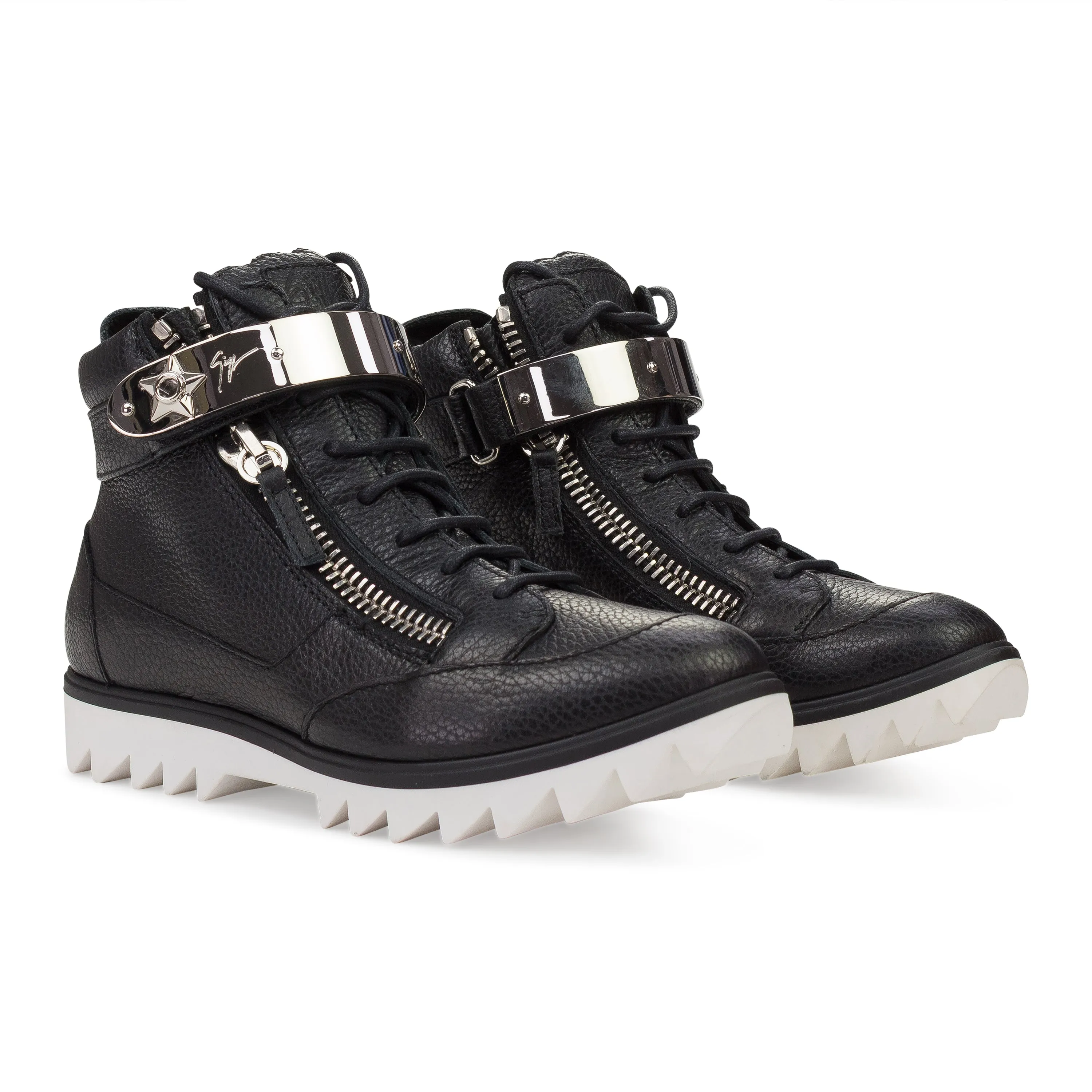 BLACK/SILVER SNEAKER WITH METAL BAR SNEAKERS