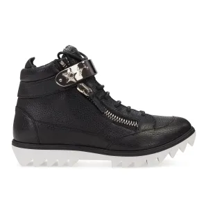 BLACK/SILVER SNEAKER WITH METAL BAR SNEAKERS