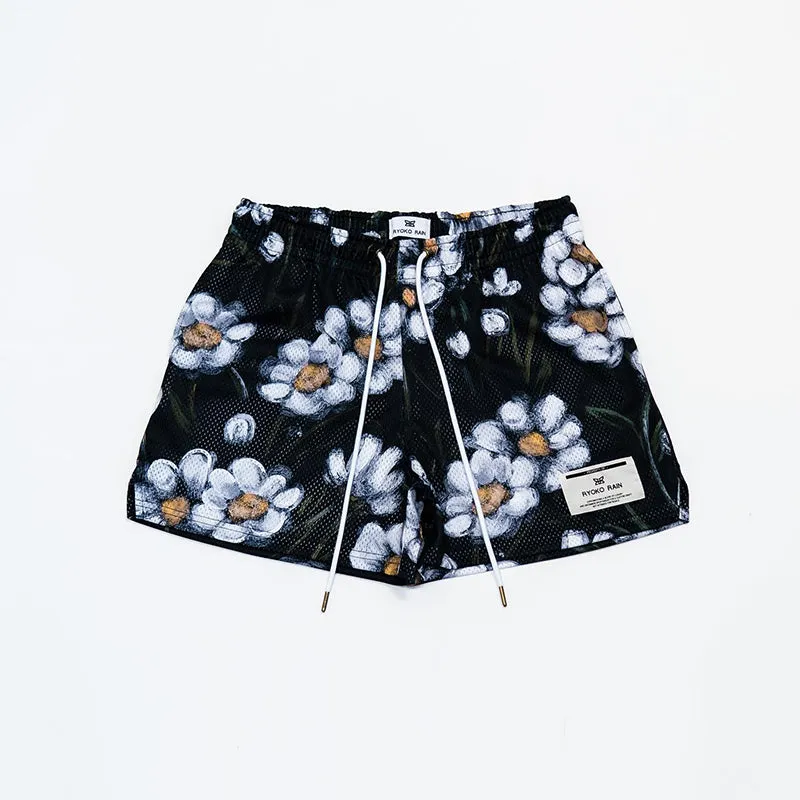 Blavra Hip Hop Flower Street Print Fashion Street Shorts