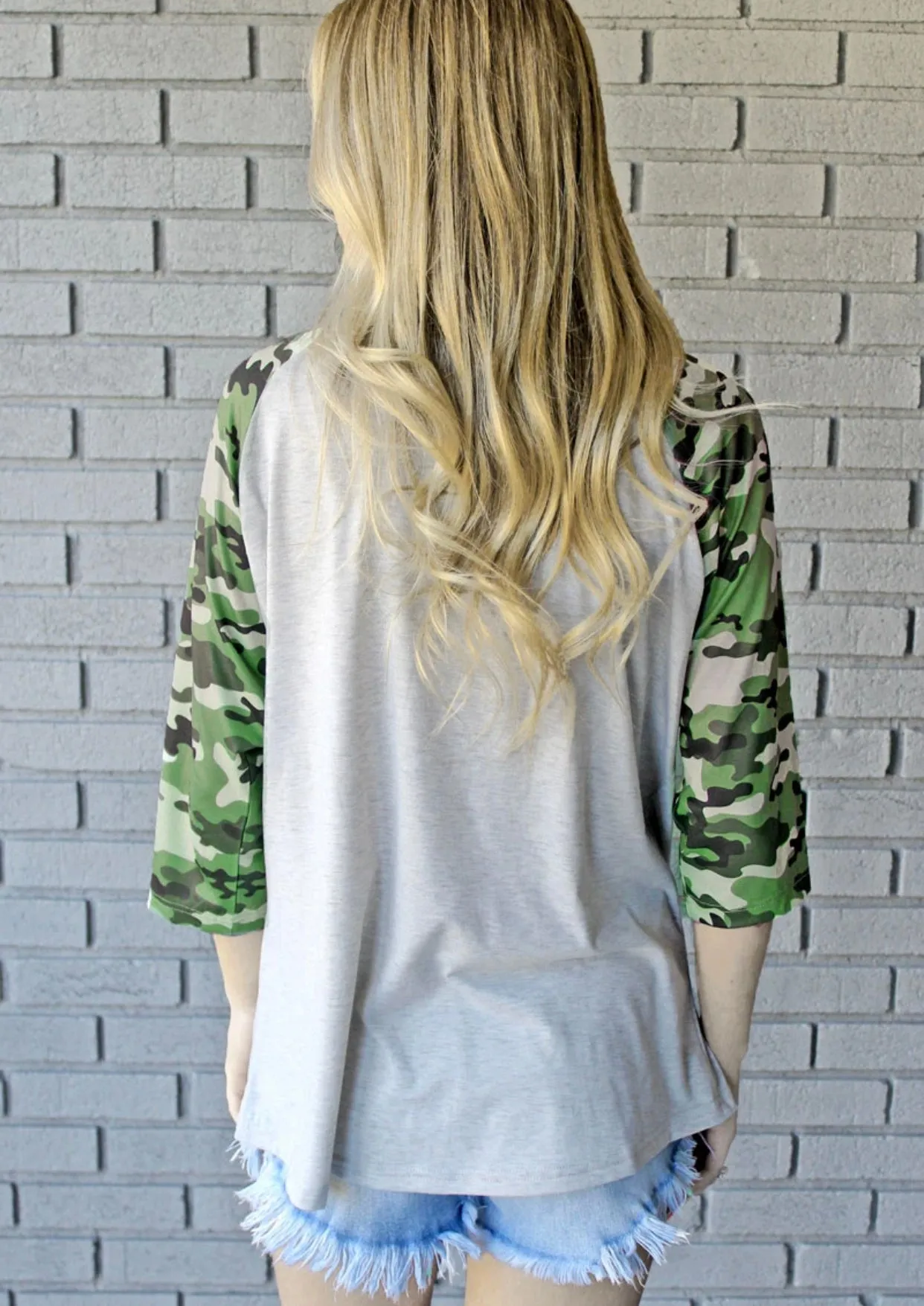 Country Camo 3-4 Sleeve Raglan Tee