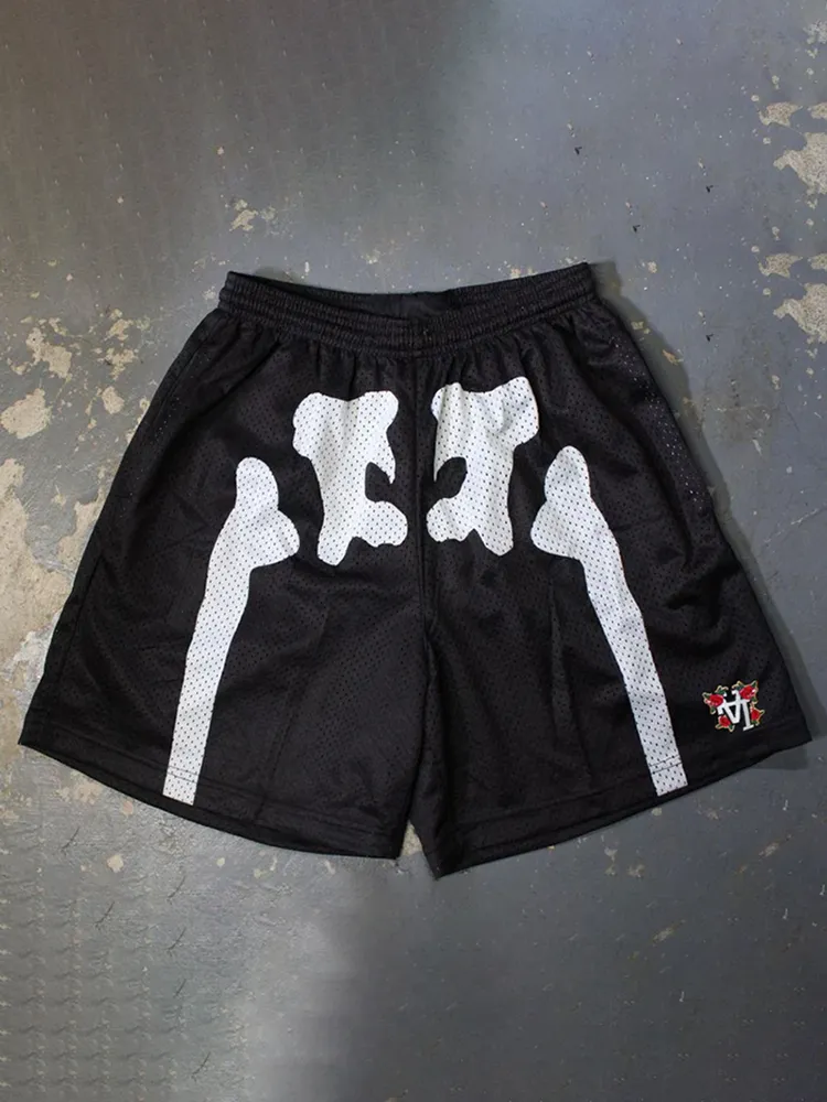 Fun Bone Print Mesh Shorts