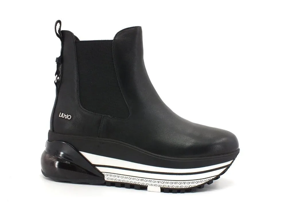 LIU JO Air Maxi 6 Sneaker Mid Pelle Black BF1127P0102