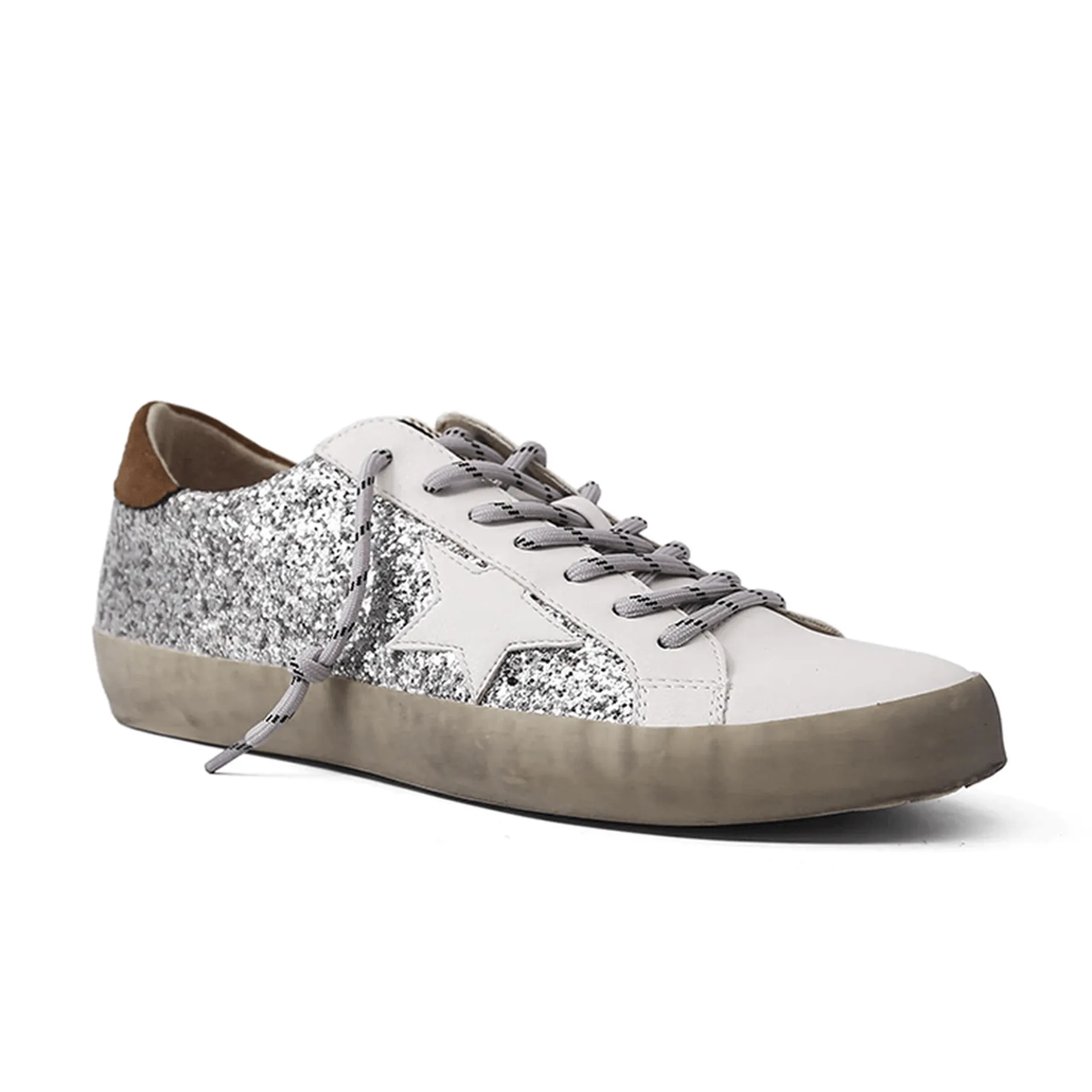 Paula Silver Sparkle Shu Shop Sneaker