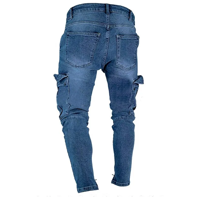 West Louis Trend Knee Hole Zipper Feet Jeans