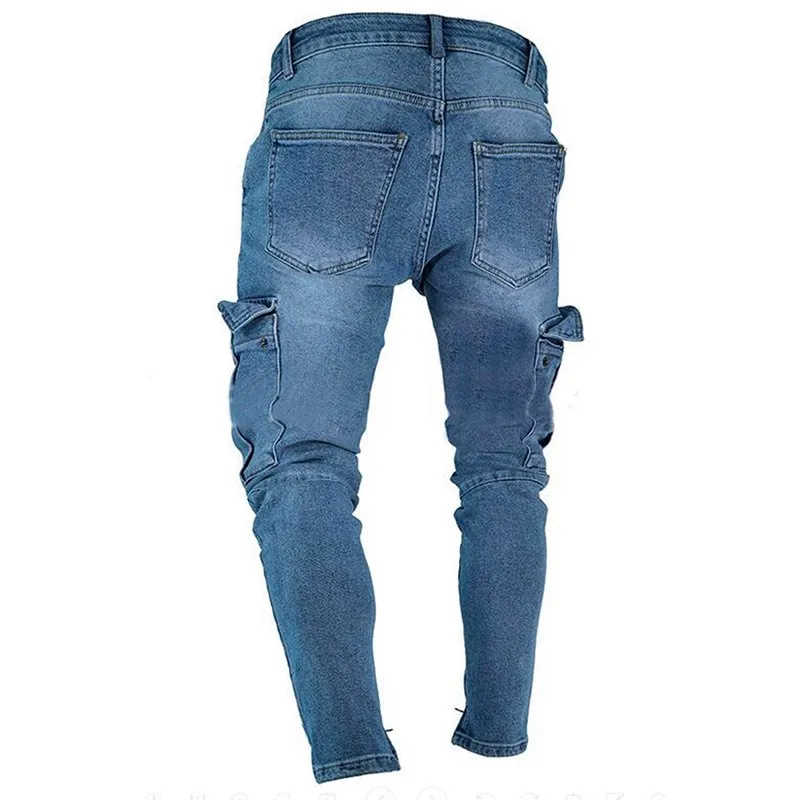 West Louis Trend Knee Hole Zipper Feet Jeans